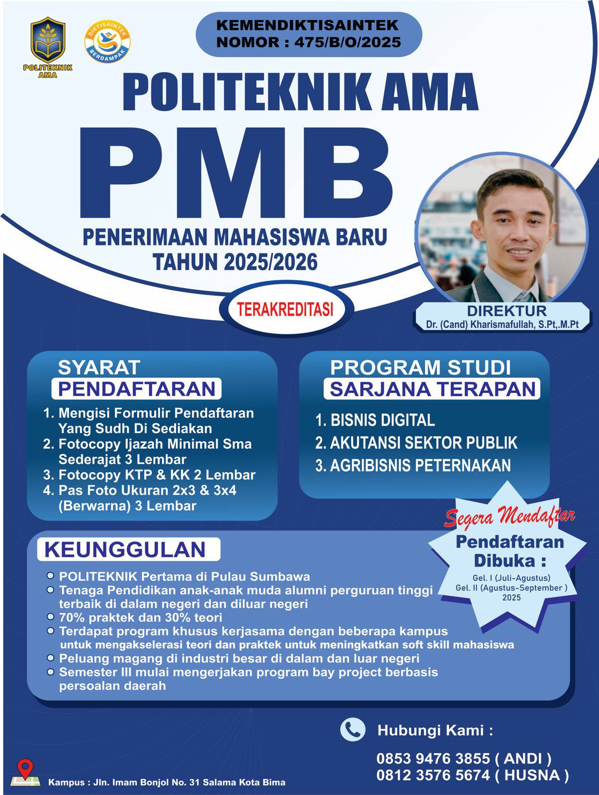 Pengumuman Pendaftaran Ulang Bagi Mahasiswa Baru Politeknik AMA